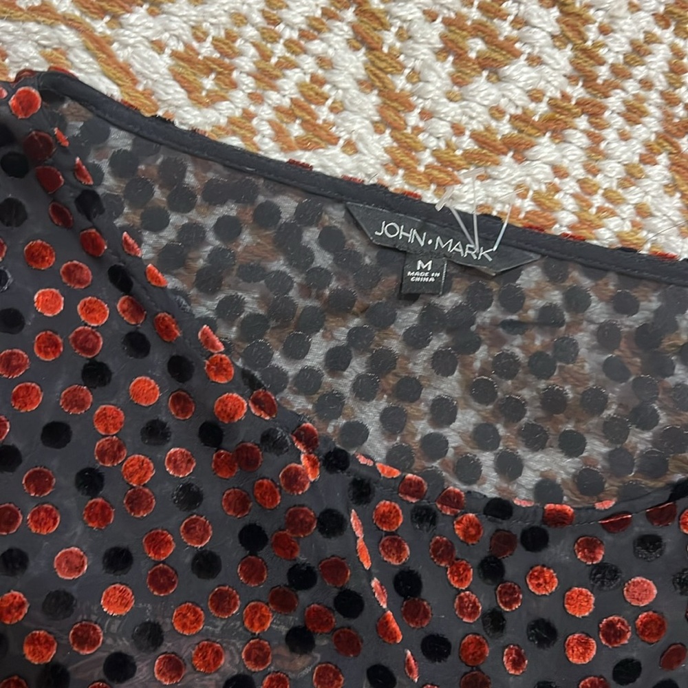 John Mark Velvet Burnout Patchwork Pattern Lady’s… - image 2